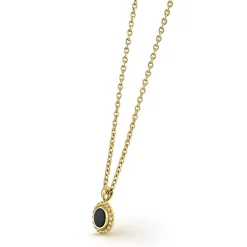 Gold<LAGOS Round Onyx Pendant Necklace