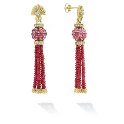 Gemstones<LAGOS Ruby And Diamond Tassel Drop Earrings