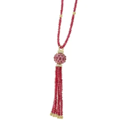Diamonds<LAGOS Ruby And Diamond Tassel Pendant Necklace