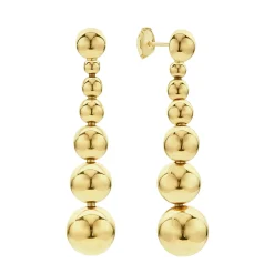 Gold<LAGOS Seven Graduated Bead Drop Earrings