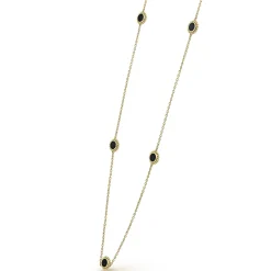 Gemstones<LAGOS Seven Station Round Onyx Necklace