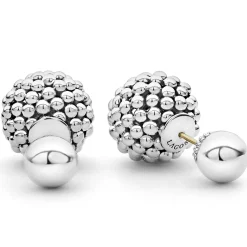 Stud Earrings<LAGOS Silver Beaded Front-Back Earrings