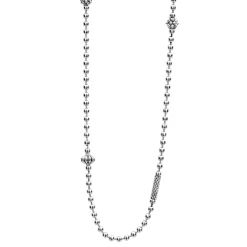 Chains<LAGOS Silver Caviar Beaded Necklace