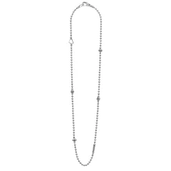 Chains<LAGOS Silver Caviar Beaded Necklace