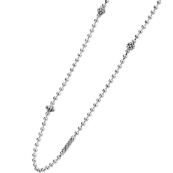 Chains<LAGOS Silver Caviar Beaded Necklace
