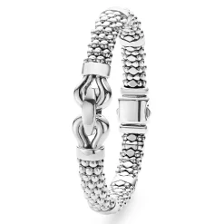 Caviar Bracelets<LAGOS Silver Caviar Buckle Bracelet | 9Mm