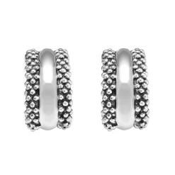 Huggie Earrings<LAGOS Silver Station Caviar Huggie Earrings