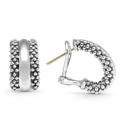 Caviar Earrings<LAGOS Silver Station Caviar Huggie Earrings