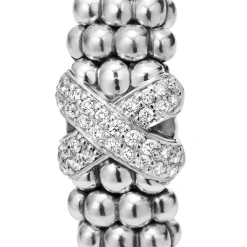 Diamonds<LAGOS Silver X Caviar Diamond Bracelet | 9Mm