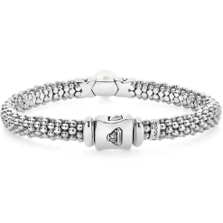 Caviar Bracelets<LAGOS Silver X Pearl Caviar Bracelet | 6Mm