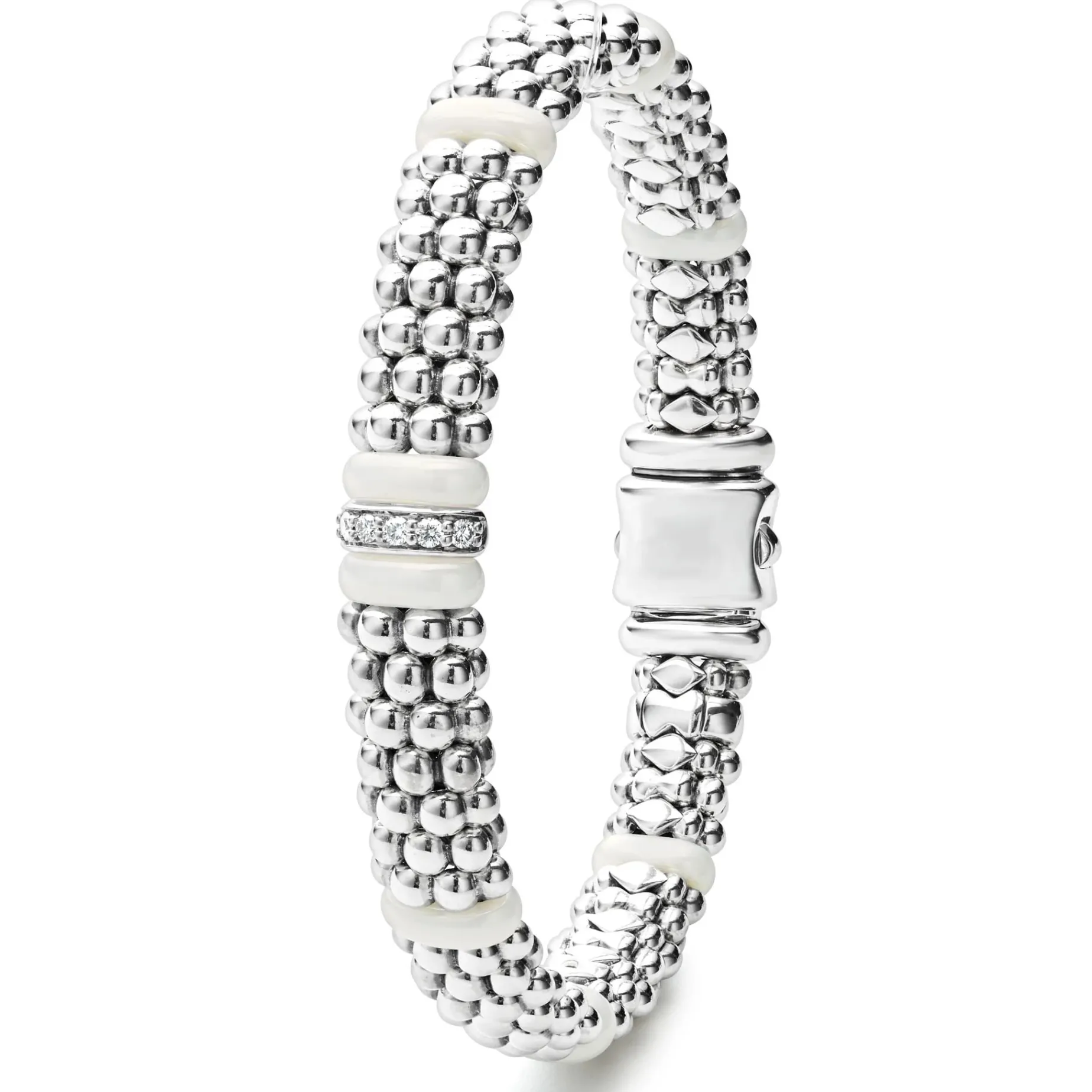Caviar Bracelets<LAGOS Single Station Diamond Caviar Bracelet | 9Mm