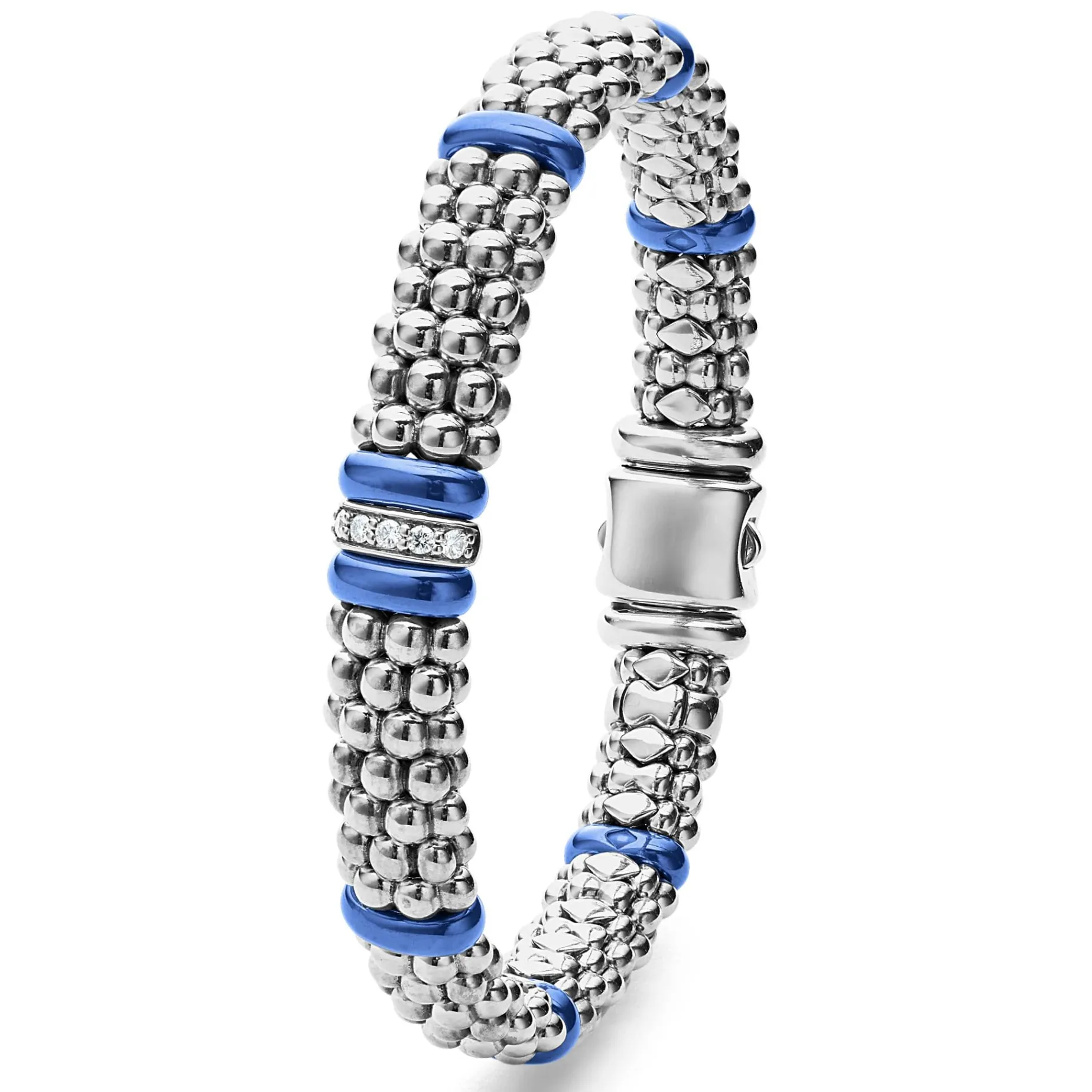 Caviar Bracelets<LAGOS Single Station Diamond Caviar Bracelet | 9Mm