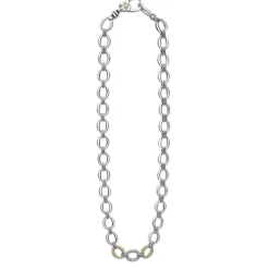 Chains<LAGOS Single Station Diamond Link Necklace