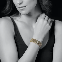 Gold<LAGOS Single Station 18K Gold Diamond Bracelet | 20Mm