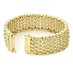 Gold<LAGOS Single Station 18K Gold Diamond Bracelet | 20Mm