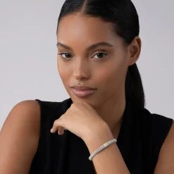 Caviar Bracelets<LAGOS Single Station X Silver Diamond Bracelet | 6Mm