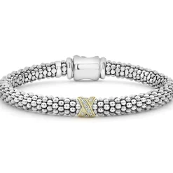 Caviar Bracelets<LAGOS Single Station X Two-Tone Diamond Bracelet | 6Mm