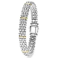 Caviar Bracelets<LAGOS Six Gold Station Caviar Bracelet | 9Mm