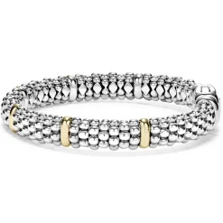 Caviar Bracelets<LAGOS Six Gold Station Caviar Bracelet | 9Mm