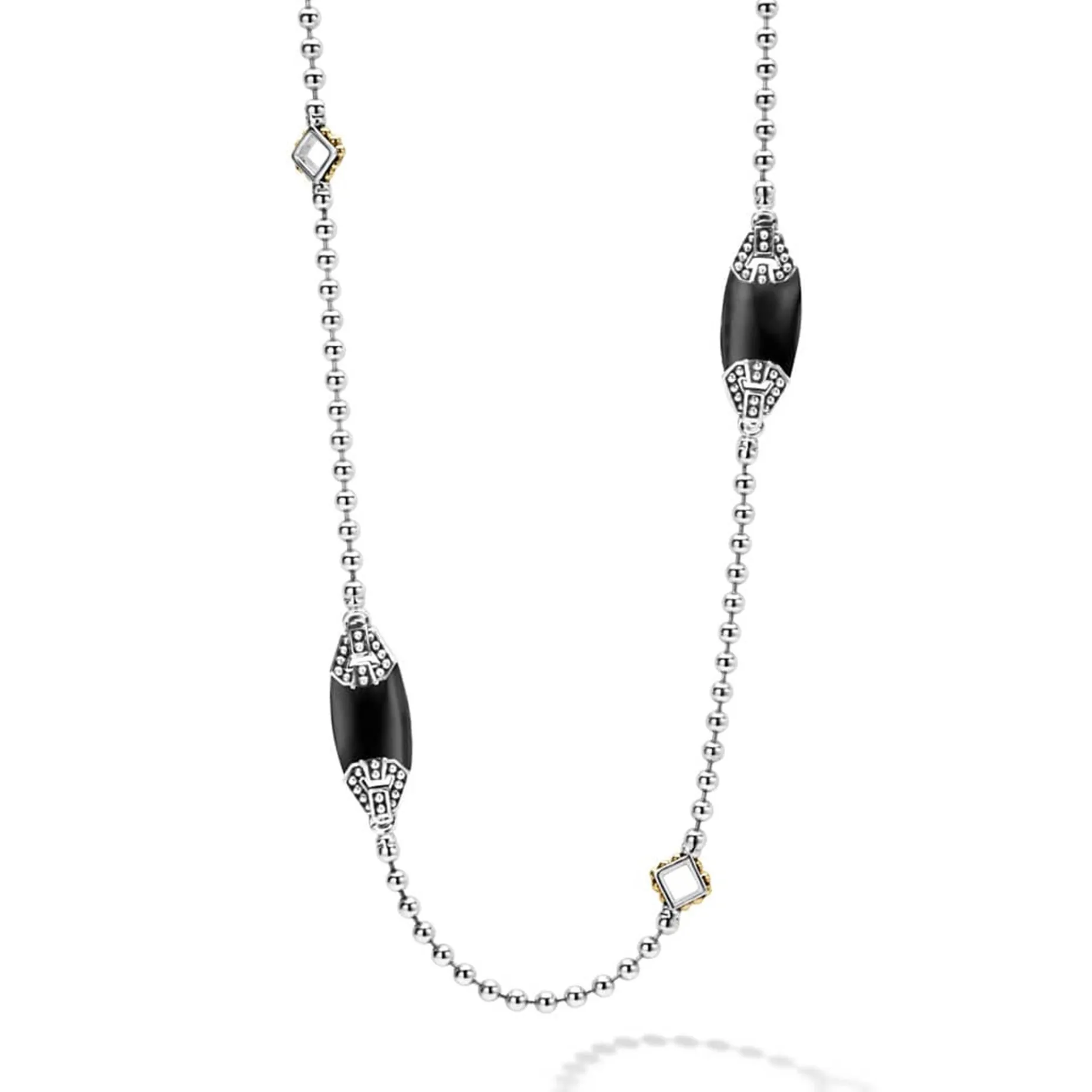 Gemstones<LAGOS Six Station Onyx Necklace
