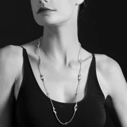 Gemstones<LAGOS Six Station Onyx Necklace