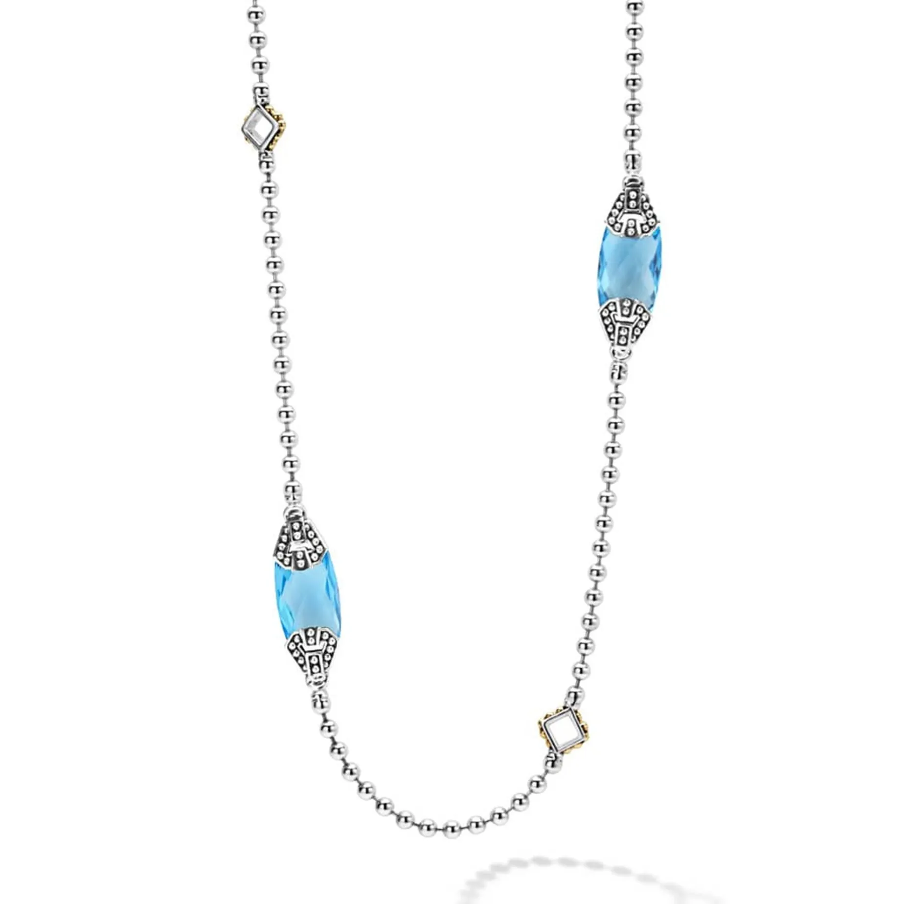 Gemstones<LAGOS Six Station Swiss Blue Topaz Necklace