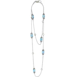 Gemstones<LAGOS Six Station Swiss Blue Topaz Necklace