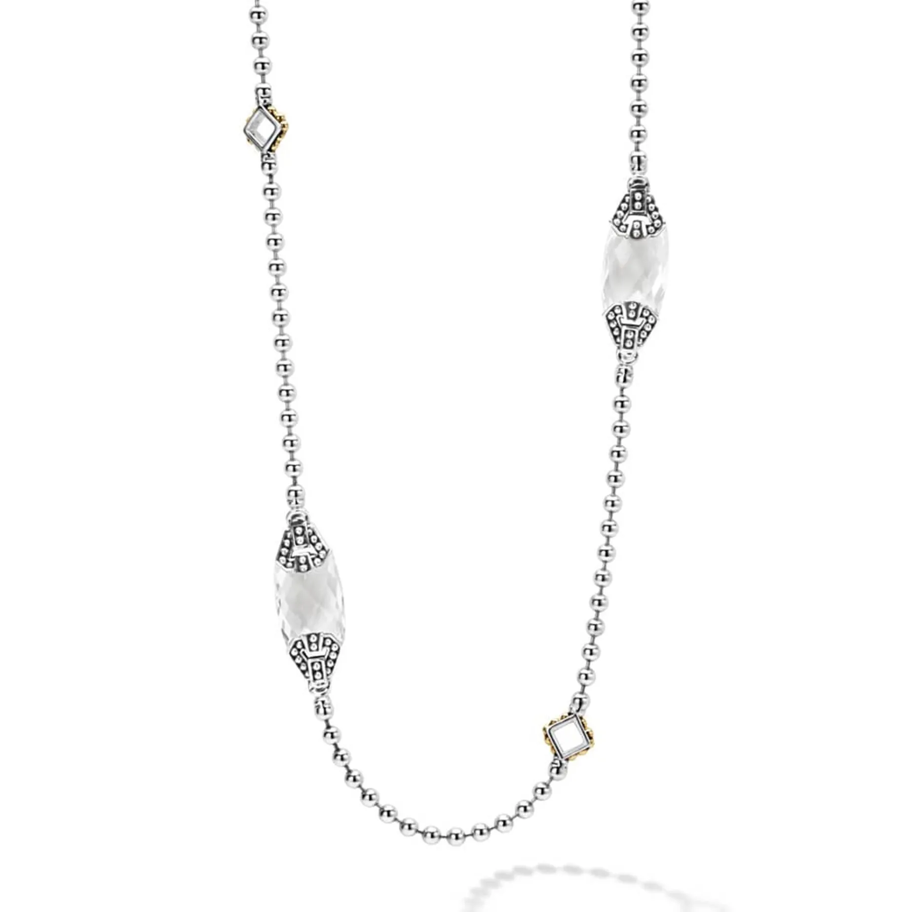 Gemstones<LAGOS Six Station White Topaz Necklace