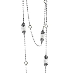 Gemstones<LAGOS Six Station White Topaz Necklace
