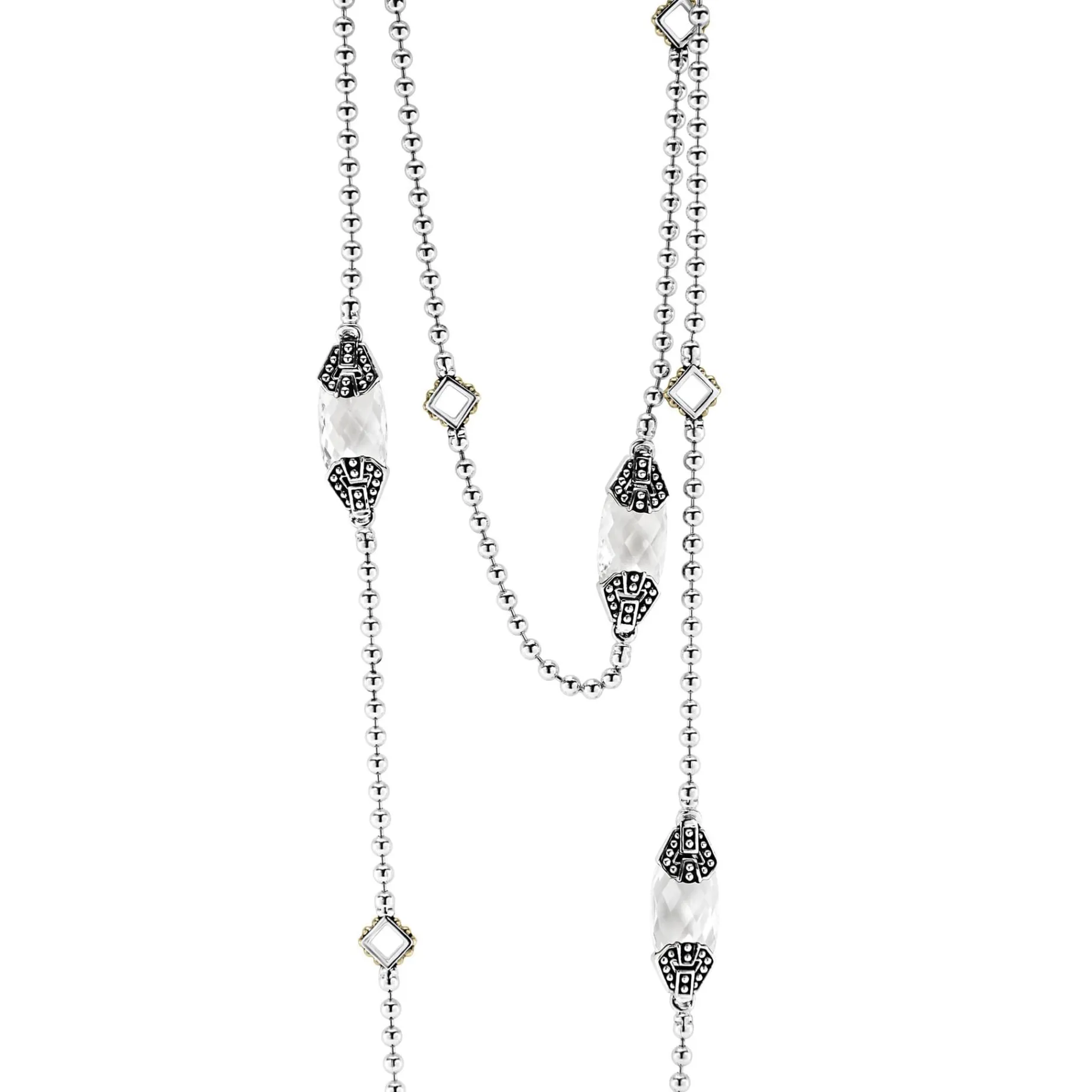 Gemstones<LAGOS Six Station White Topaz Necklace