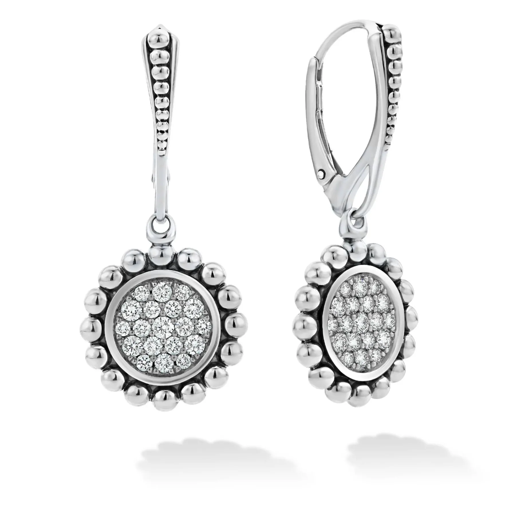 Diamonds<LAGOS Small Caviar Circle Diamond Drop Earrings