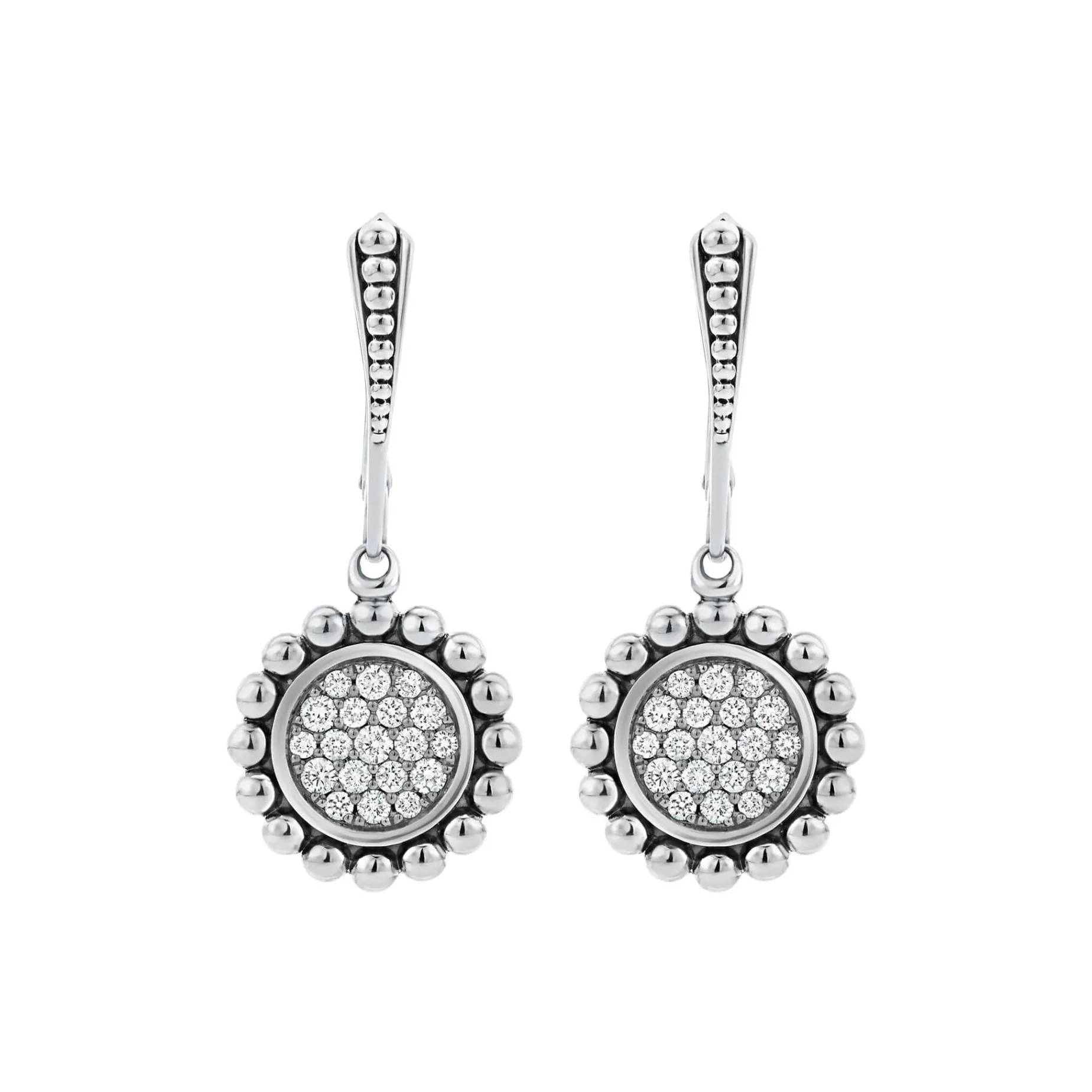 Diamonds<LAGOS Small Caviar Circle Diamond Drop Earrings