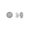 Silver<LAGOS Small Caviar Circle Diamond Earrings