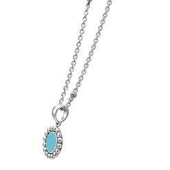 Silver<LAGOS Small Ceramic Circle Pendant Necklace