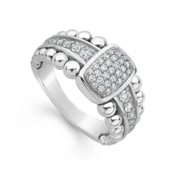 Silver<LAGOS Small Diamond Statement Ring