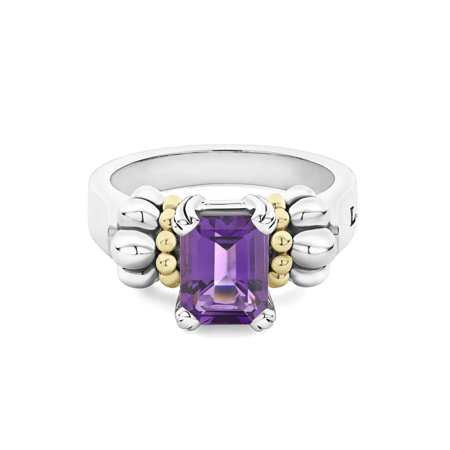 Gemstones<LAGOS Small Emerald-Cut Amethyst Ring