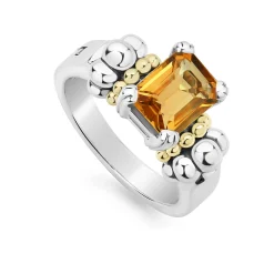 Gemstones<LAGOS Small Emerald-Cut Citrine Ring