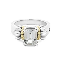 Gemstones<LAGOS Small Emerald-Cut White Topaz Ring