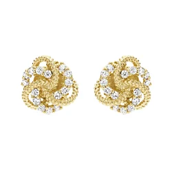 Stud Earrings<LAGOS Small 18K Gold Love Knot Diamond Earrings