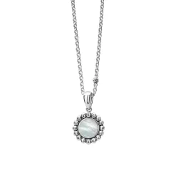 Caviar Necklaces<LAGOS Small Mother Of Pearl Circle Pendant Necklace