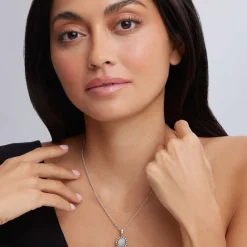 Caviar Necklaces<LAGOS Small Mother Of Pearl Circle Pendant Necklace