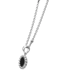 Gemstones<LAGOS Small Onyx Circle Pendant Necklace
