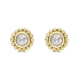 Gold<LAGOS Small Rose Cut Diamond Stud Earrings