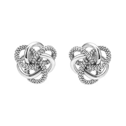Silver<LAGOS Small Silver Love Knot Stud Earrings