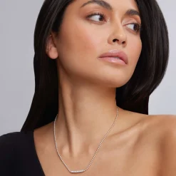 Silver<LAGOS Small Station Diamond Beaded Necklace