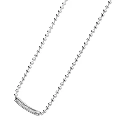 Silver<LAGOS Small Station Diamond Beaded Necklace