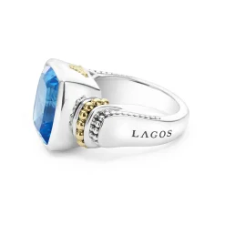 Gemstones<LAGOS Small Swiss Blue Topaz Statement Ring
