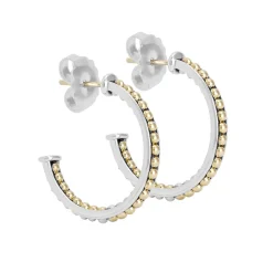 Caviar Earrings<LAGOS Small Two-Tone Hoop Earrings