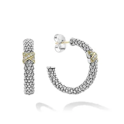 Diamonds<LAGOS Small X Diamond Caviar Hoop Earrings