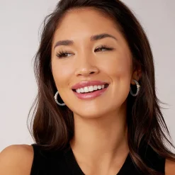 Diamonds<LAGOS Small X Diamond Caviar Hoop Earrings